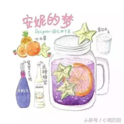 鸡尾酒艺术效果图,鸡尾酒插画教程