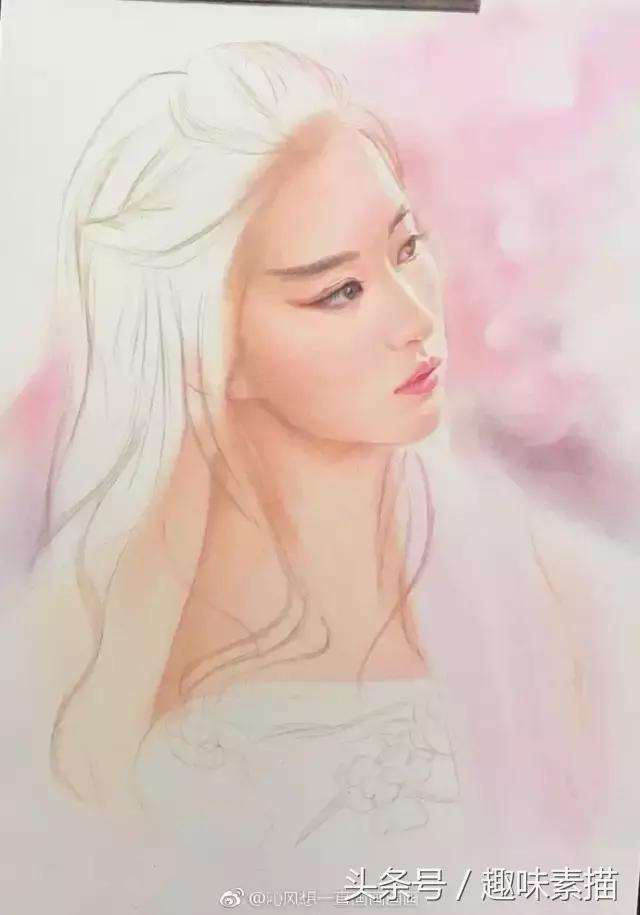 赵丽颖彩铅手绘清晰,赵丽颖彩铅画教程简单