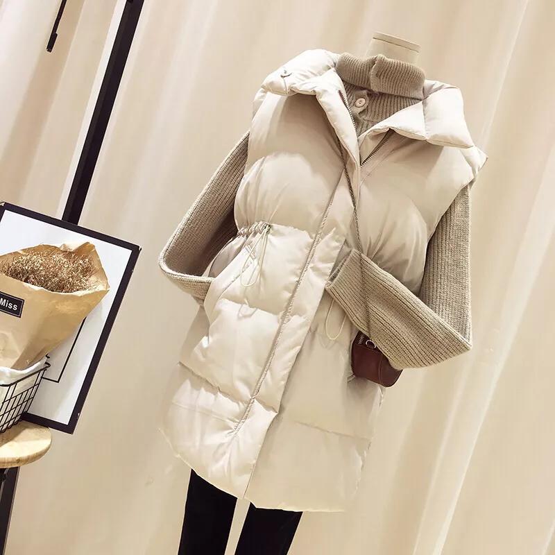 中年微胖妈妈适合的羽绒马甲,妈妈穿羽绒马甲外穿中长款