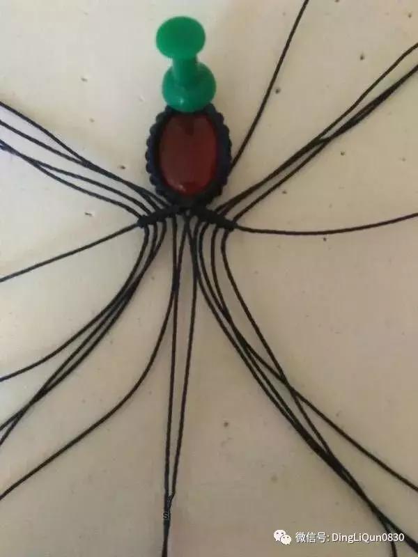 绳编宝石吊坠教程,石头吊坠穿珠子编绳教程