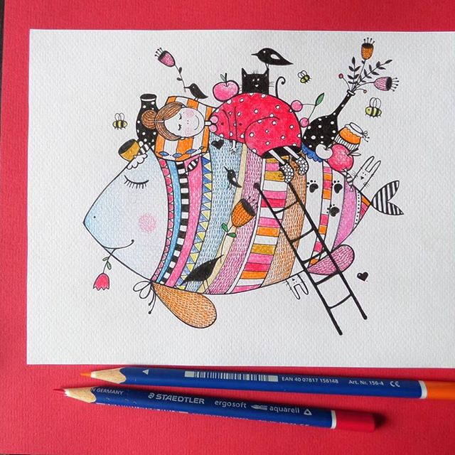 超漂亮的彩铅画,哈利波特彩铅手绘简单插画