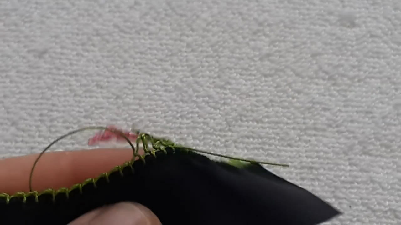 针织锁边缝法手工,渔夫帽扇形锁边教程