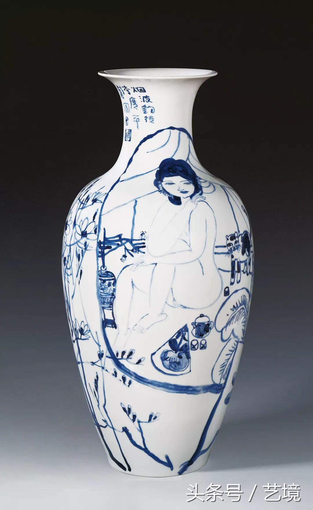 古涧一枝梅原文,梅兰竹菊手绘釉上彩瓷板画