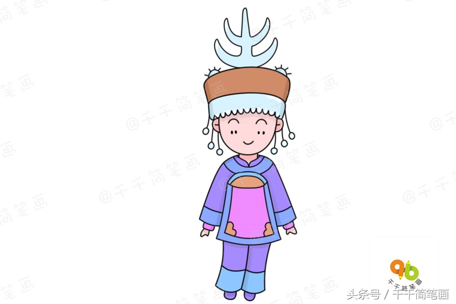 少数民族服饰简笔画超简单,广西少数民族服饰简笔画
