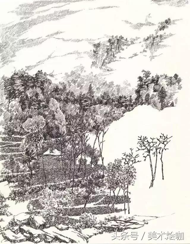 不常见的速写风景作品,速写画风景既简单又好看