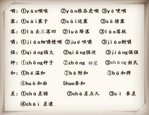 人教版三下语文多音字口诀,1-6年级多音字记忆口诀