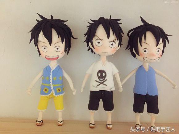 手工泥塑路飞,路飞粘土手办