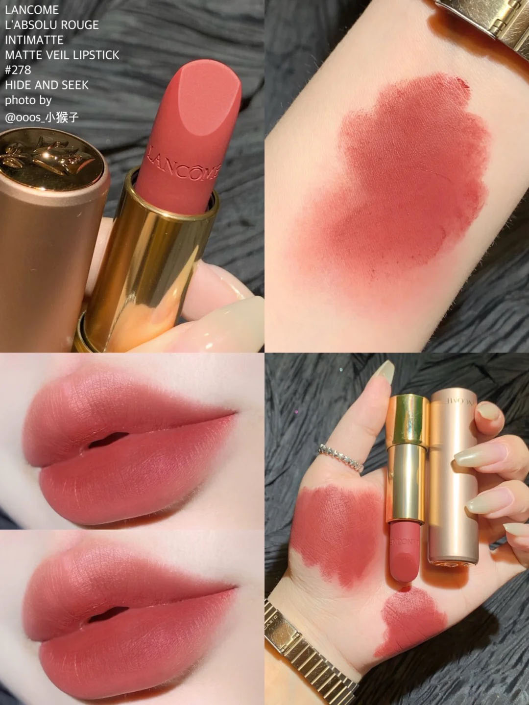 黄皮偏白泛红选兰蔻什么色号,深唇黄皮兰蔻红管274试色