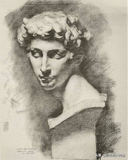 冉茂芹石膏头像,素描石膏冉茂芹