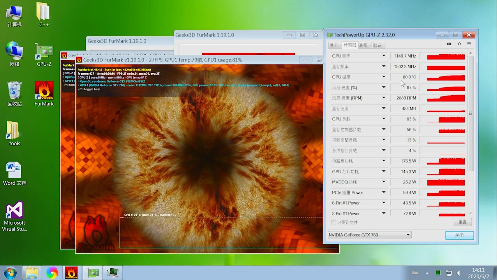 显卡测试furmark温度多少会是矿卡,furmark怎么测试显卡温度