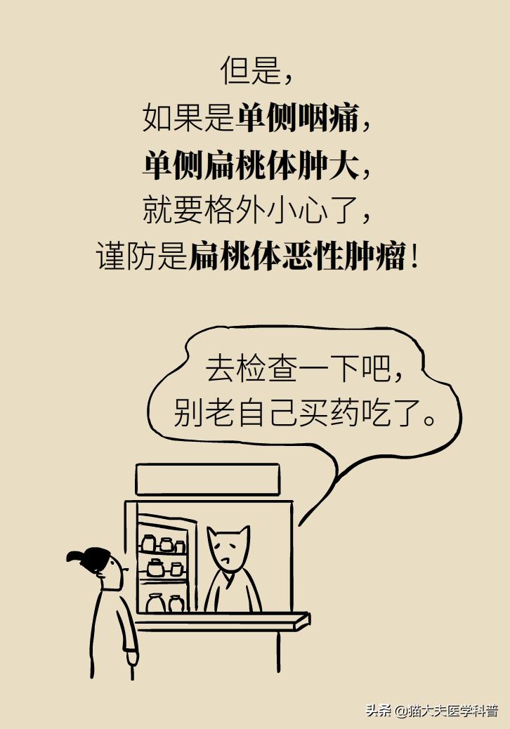 扁桃体肿大一侧和两侧区别,单侧扁桃体肿大患癌的几率是多少