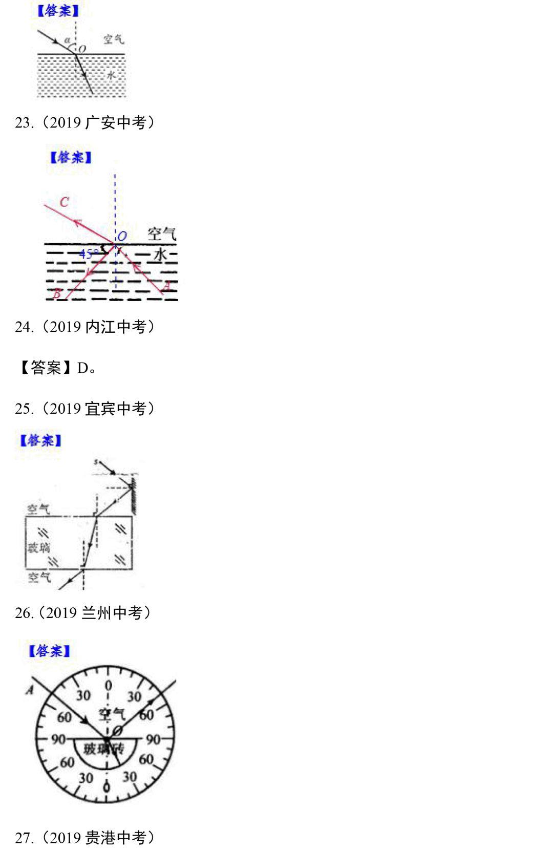 八年级物理光学作图练习题,八年级上册物理作图题讲解视频