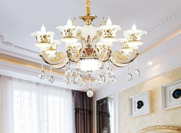 客厅水晶灯图片大全,客厅水晶灯用什么颜色灯泡好看