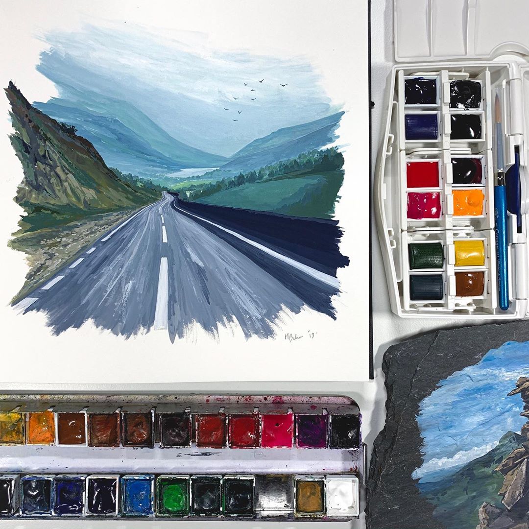 手绘高档风景油画的方法和步骤,江南画风景手绘