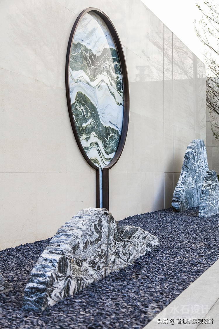 景墙圆形造型价格,简洁欧式庭院景观墙设计