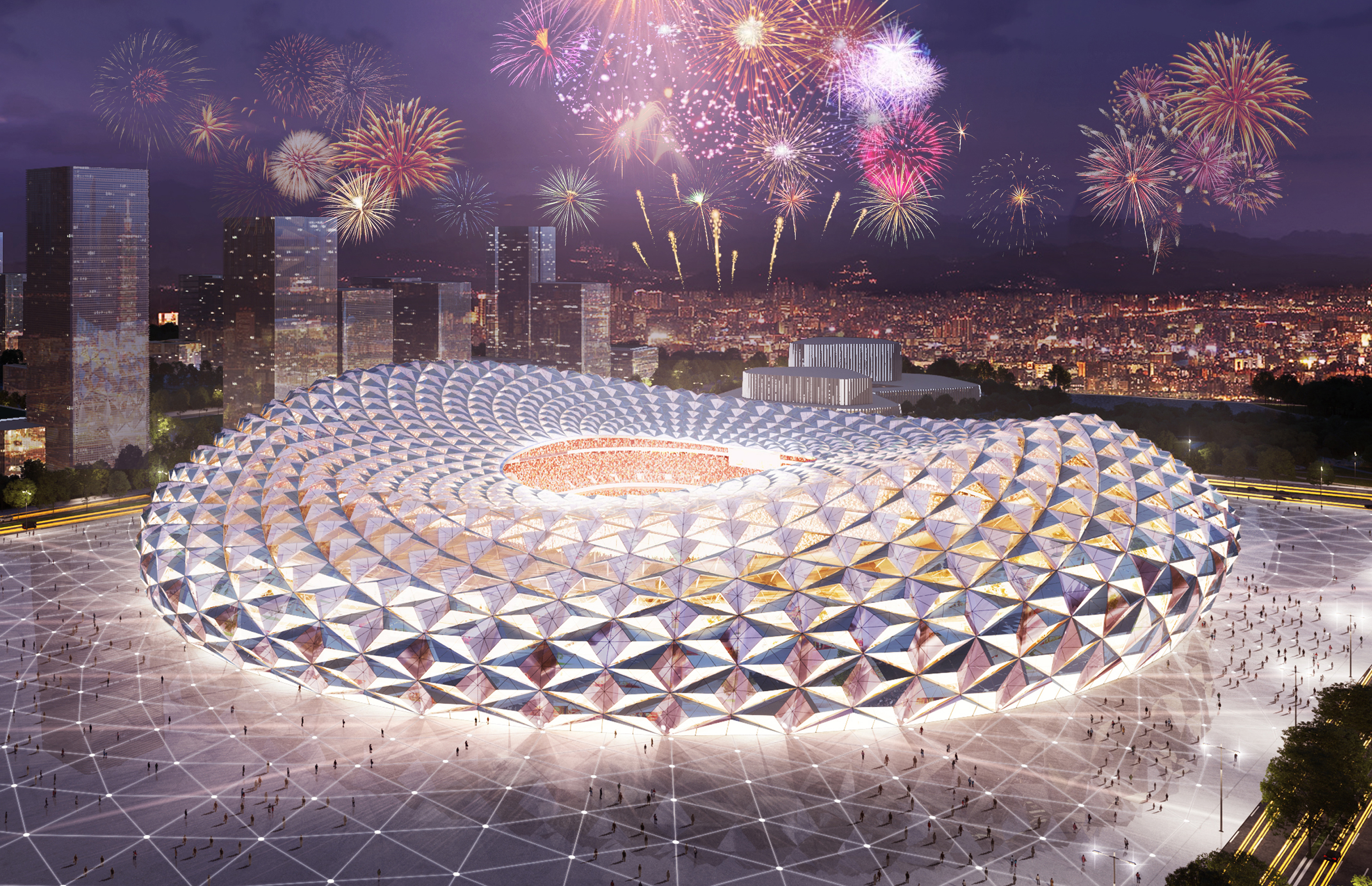 恒大再建两座8万人球场谁用,恒大10万人足球场设计