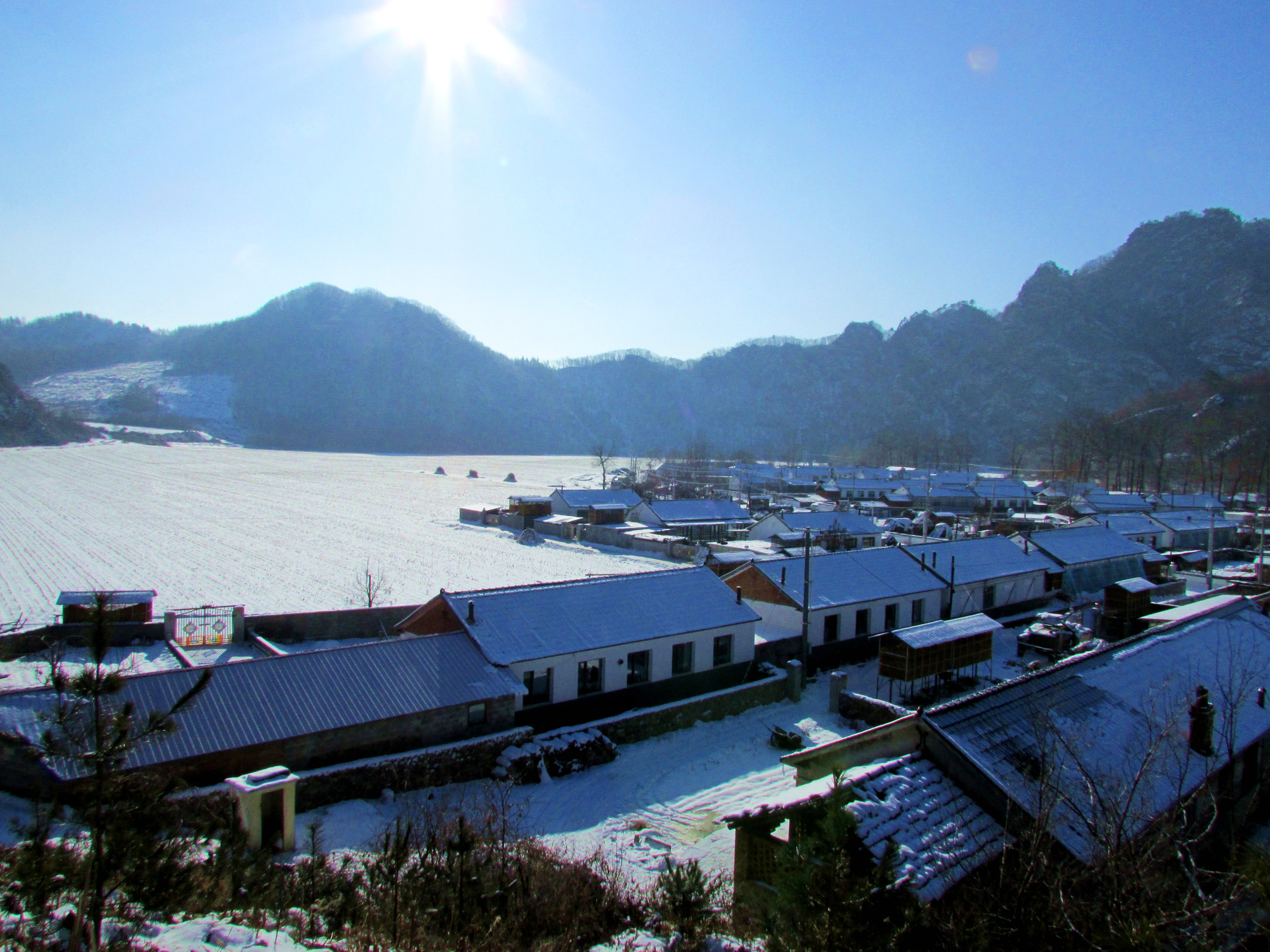 本溪湖里村冬季景色,本溪湖里村景色视频