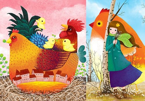 唯美插画壁纸动物,简单又漂亮的动物插画