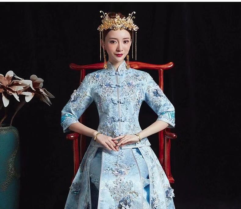 最适合穿中式嫁衣,新款秀禾服新娘礼服中式嫁衣