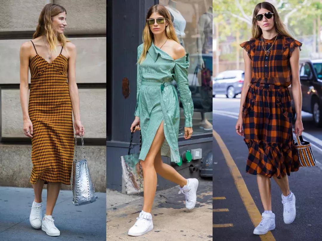 天气回暖怎么穿?裙子+运动鞋是时尚人群中热度最高的搭配法则
