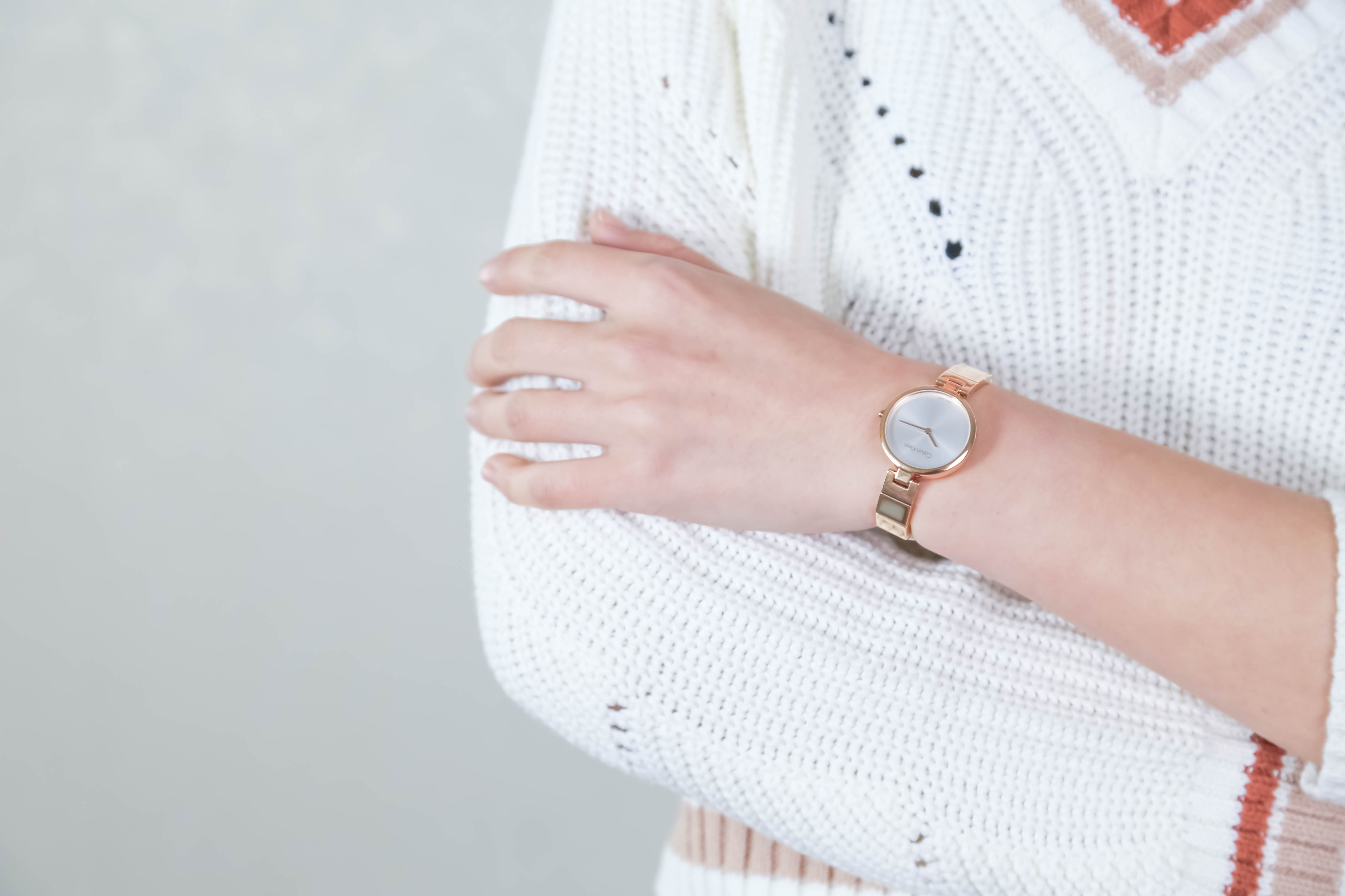 ck经典玫瑰金女士手表价格,ck手表时尚女士腕表