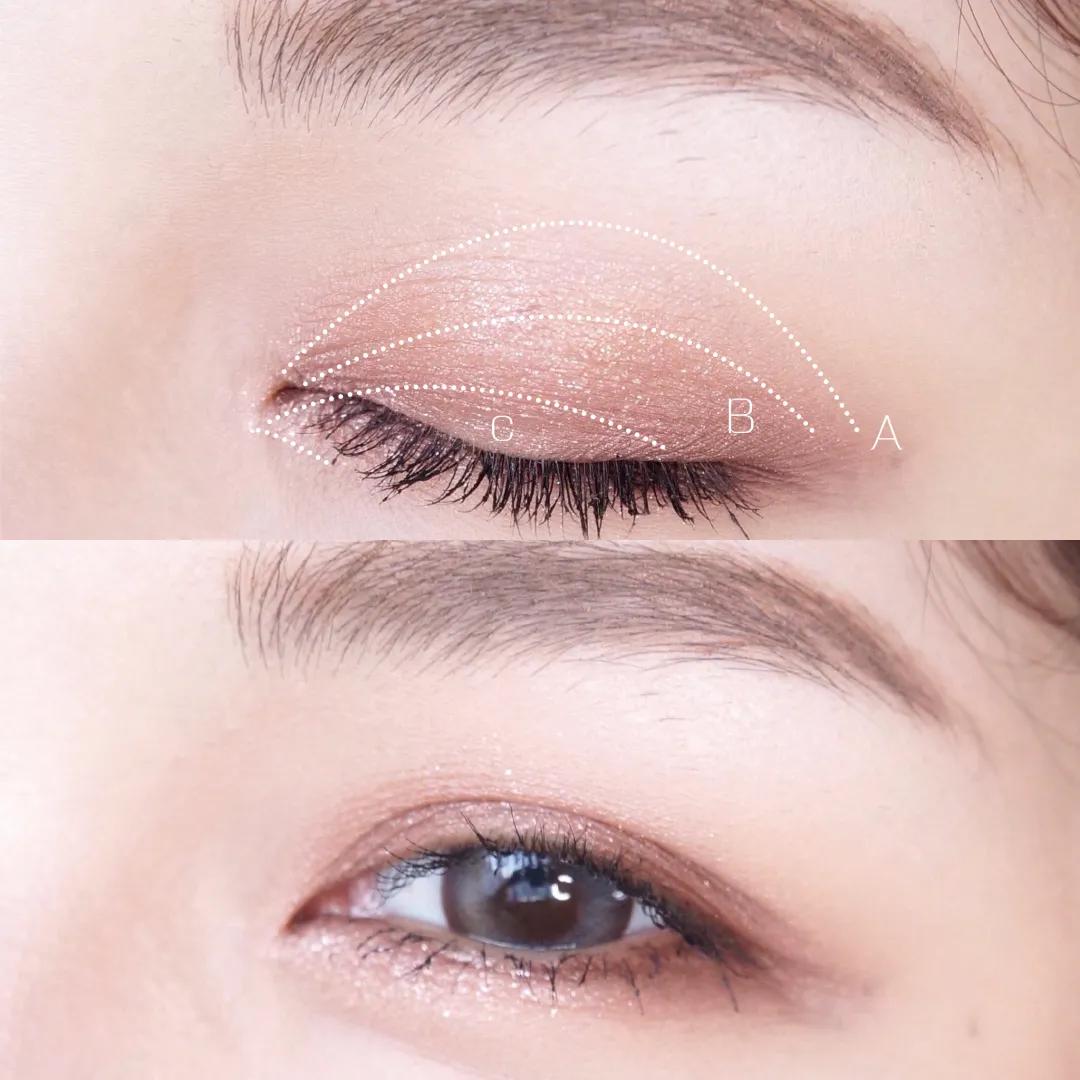 大地色眼影内双肿眼泡怎么画教程,内双肿眼泡戴眼镜大地色眼影画法