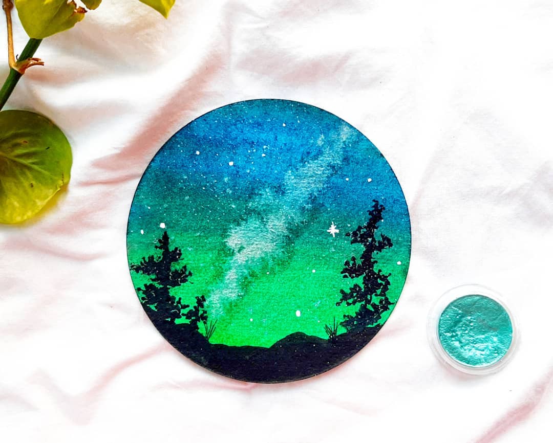 用固体水彩来写merrychristmas,水彩画作品卡通入门