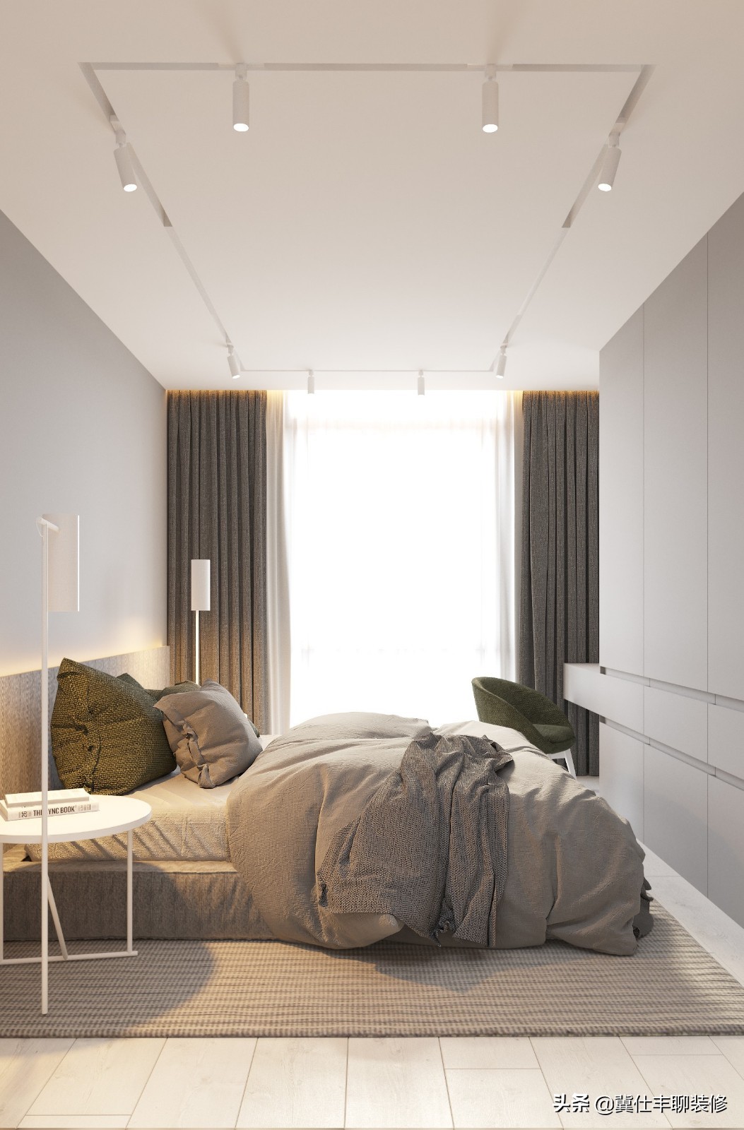 整套灯具效果图,射灯和磁吸轨道灯设计效果图