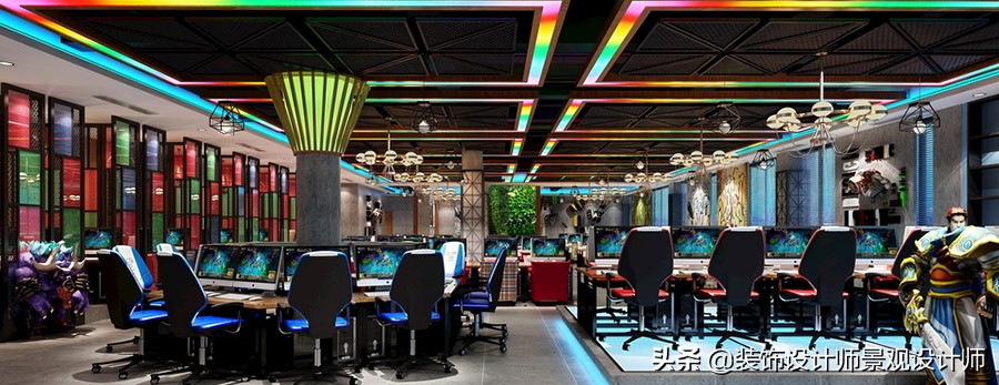 网咖设计方案及效果图,网咖室内设计图片观看