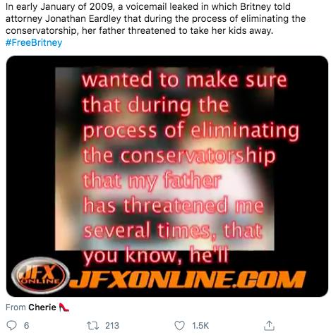 布兰妮被解救了吗,布兰妮自曝被父亲虐待13年后续