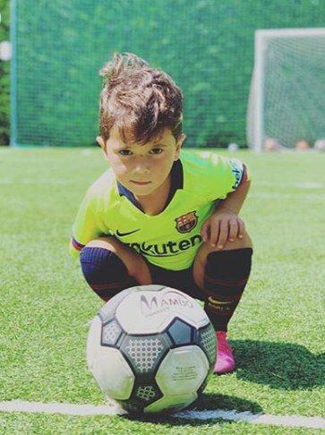 梅西二儿子马特奥庆祝美洲杯,梅西次子4岁照片