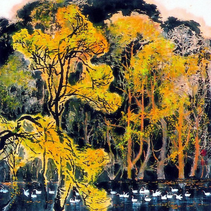 古香古色山水画,岭南风景国画