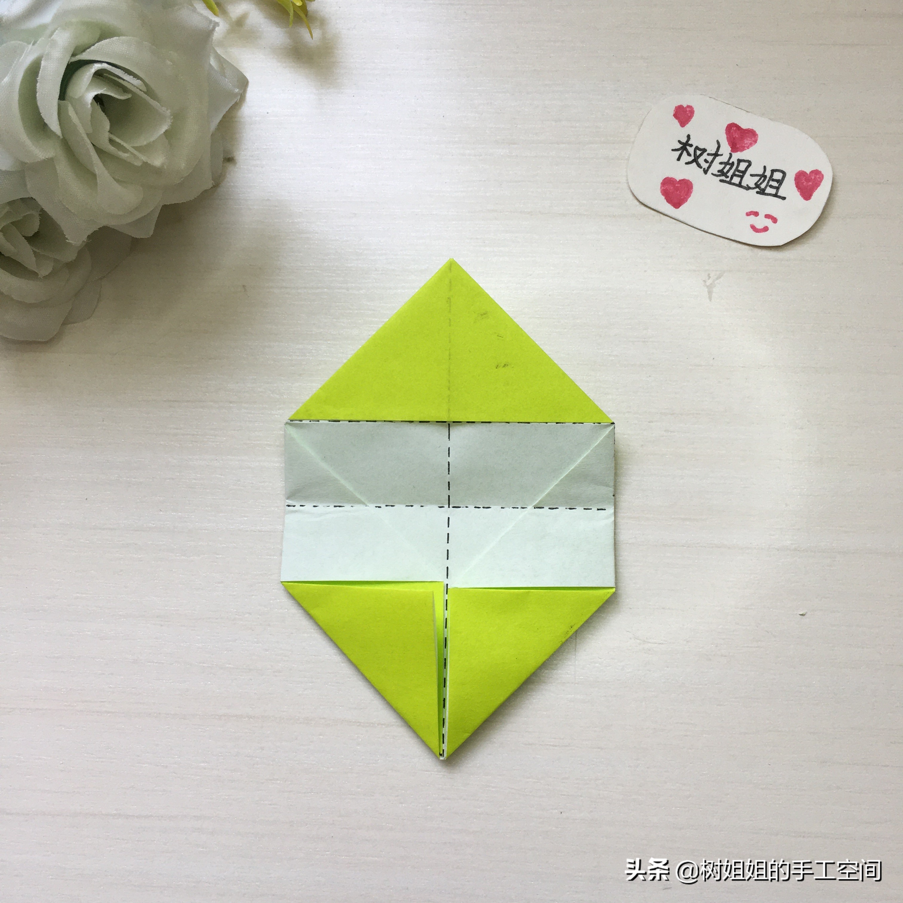 实用好看的书签折纸教程,折纸爱心书签大正方形纸