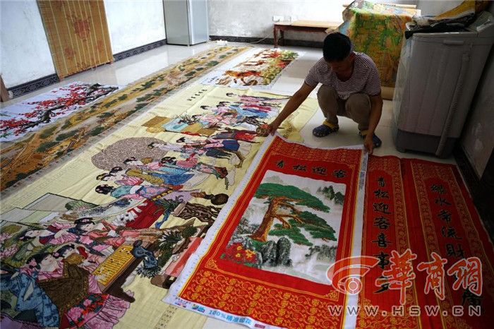 智力残疾人绣十字绣,十字绣残疾人西安