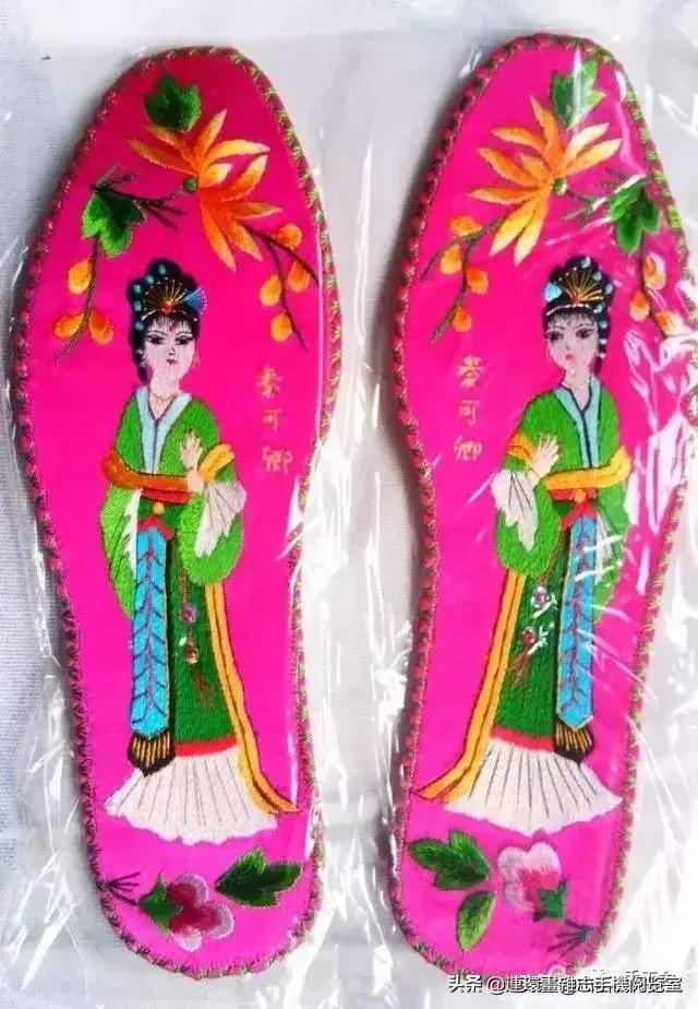 陕北民间纯手工鞋垫绣花,绣花鞋垫纯手工鞋垫成品
