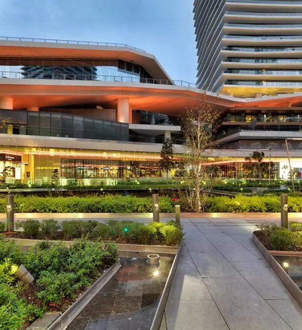 商业步行街景观设计效果图,现代商业街景观效果