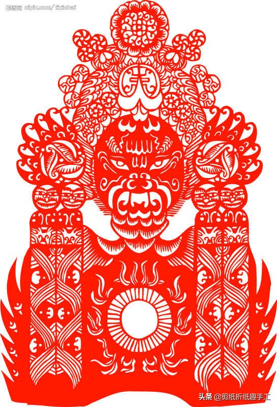 民俗剪纸戏曲脸谱剪纸图案欣赏,花旦脸谱简笔画简单又好看剪纸