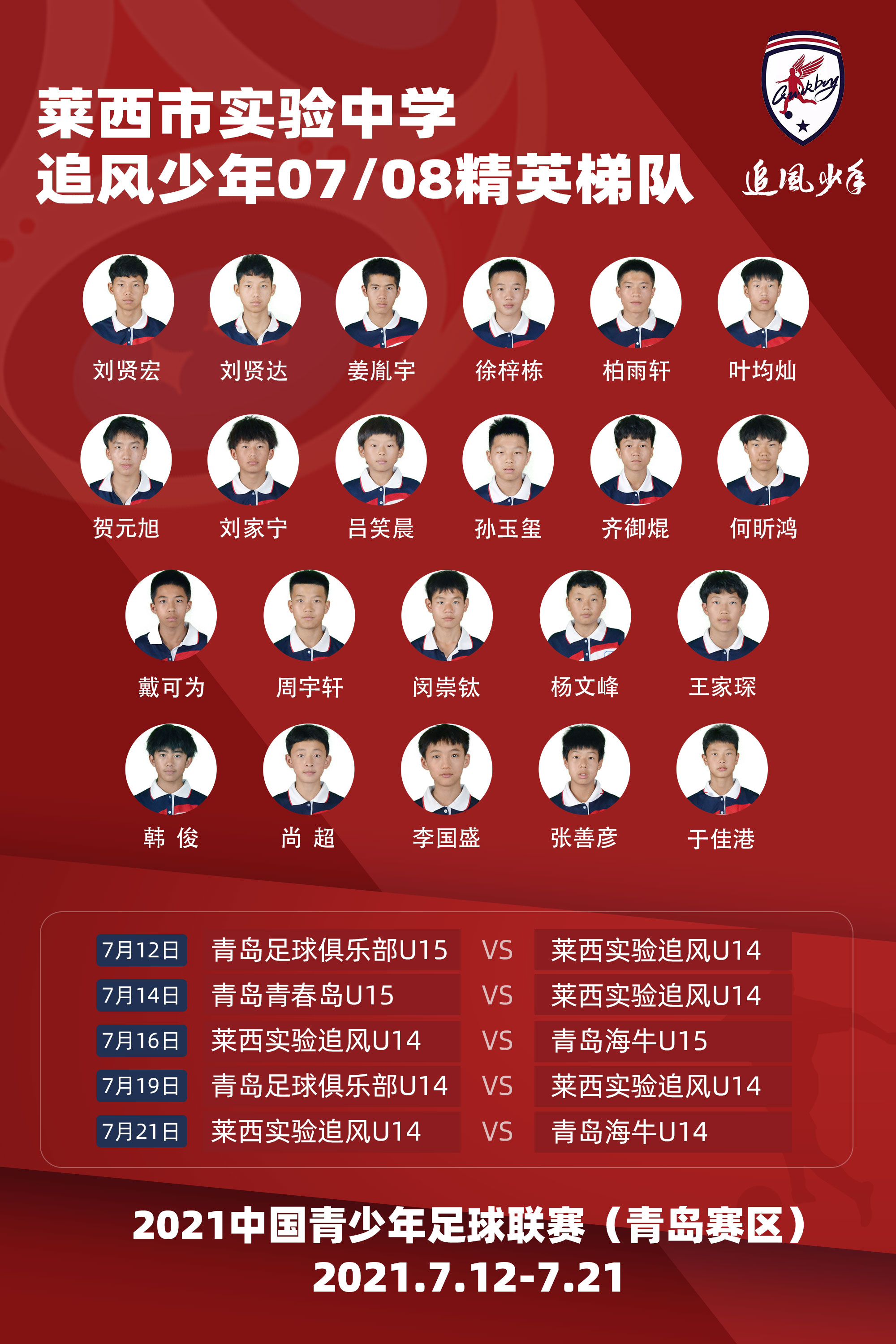 全国青少年足球联赛追风少年,莱西足球队参加青岛u16足球锦标赛