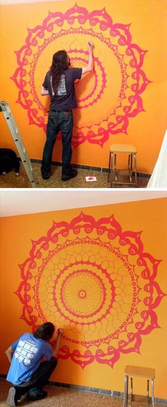 自己在家画墙绘零基础,简单又好看的小墙绘