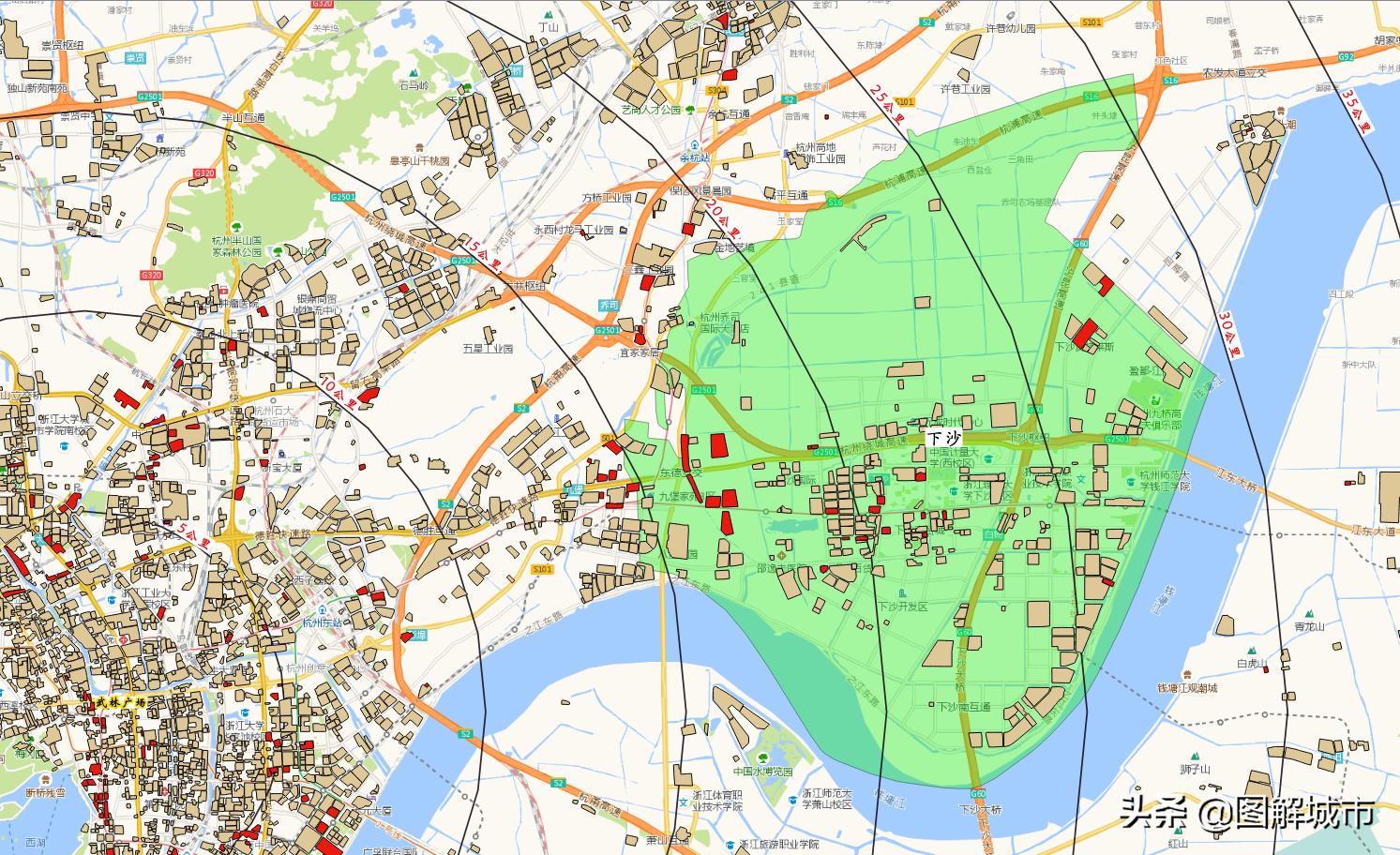 杭州下沙为什么那么繁华,下沙城市地图