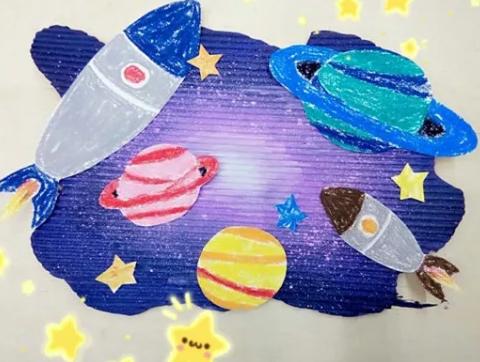 银河系简易绘画教程,连画六个星空画的绘画教程