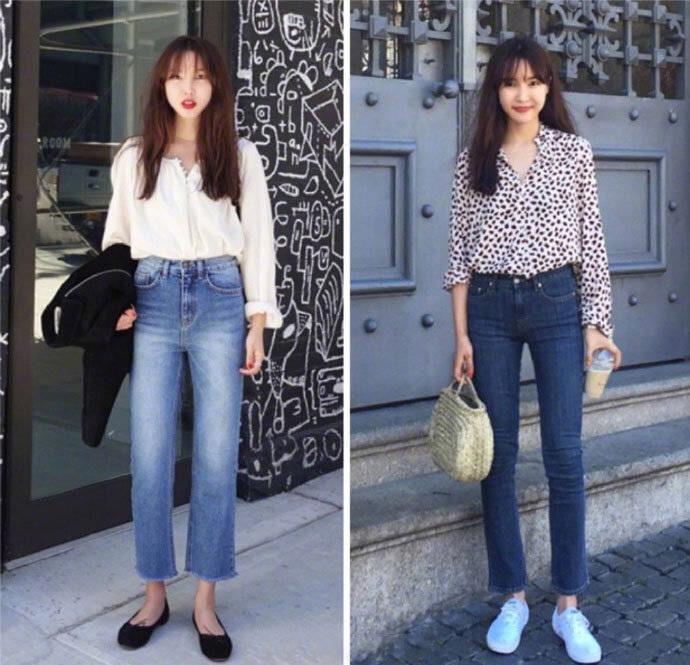 各种牛仔裤的穿搭长袖,牛仔裤穿搭夏季精致