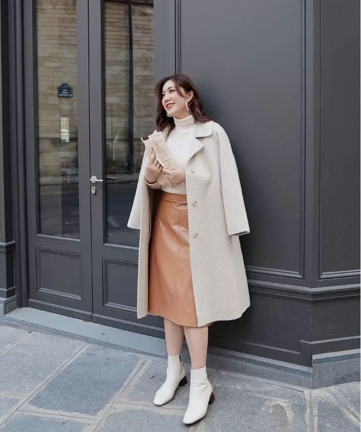 120斤158cm胖mm穿搭裙子,120斤160微胖女生秋装毛衣穿搭