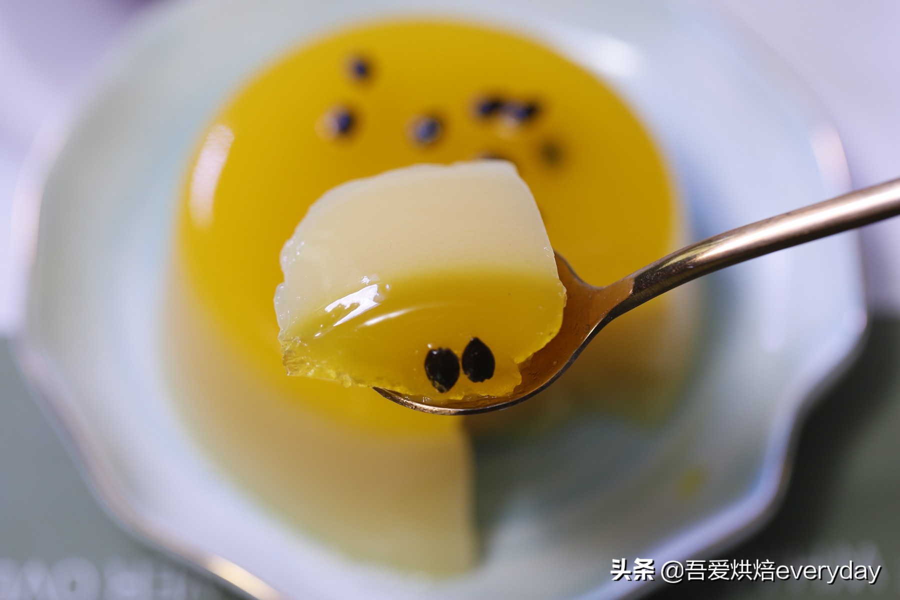 白凉粉百香果牛奶布丁,百香果布丁辅食