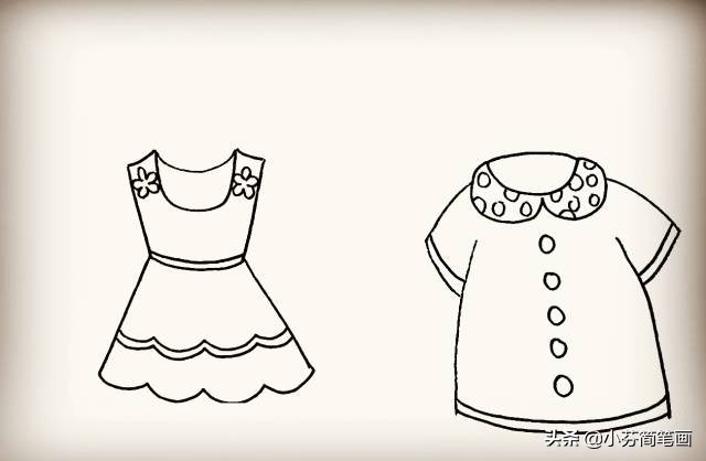 衣服简笔画简单又漂亮女生,新年衣服简笔画简单又漂亮