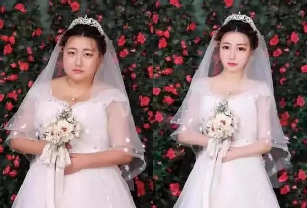 修图前后对比婚纱照太丑,修图对比前后婚纱照海边