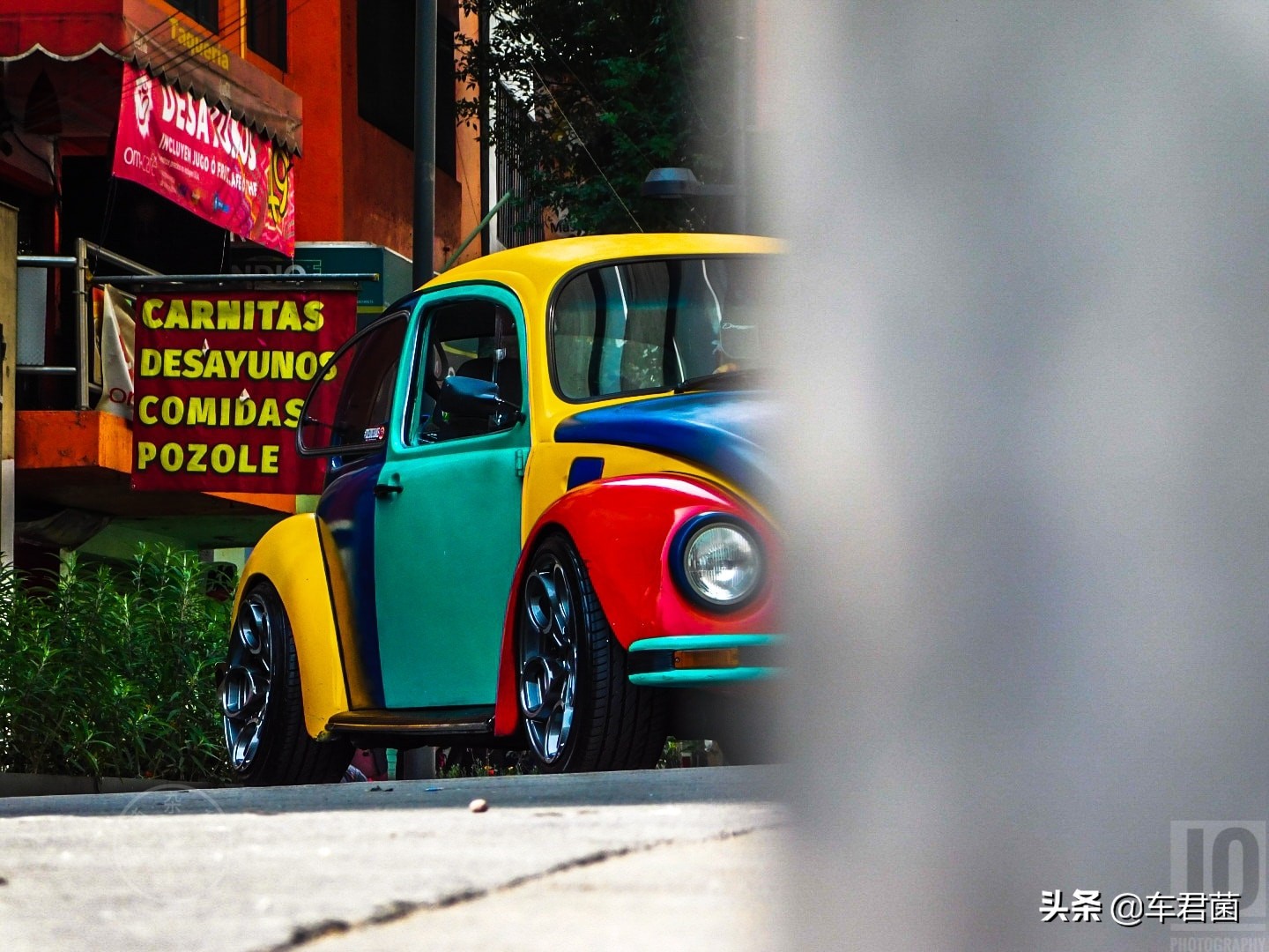 甲壳虫敞篷五颜六色,五颜六色的婚车甲壳虫