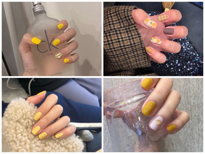 黄色美甲图片简称“黄片”