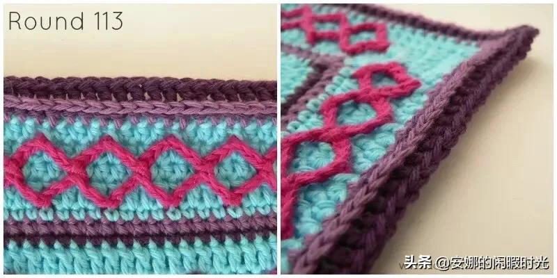 曼陀罗毯子编织教程,苏菲花园曼陀罗毯子钩法高清图解