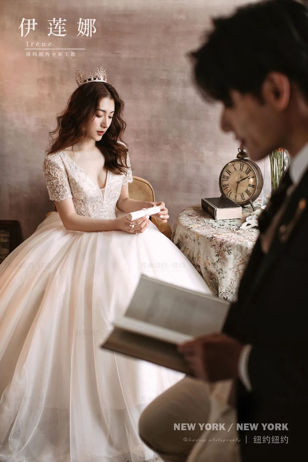 法式复古婚纱照p图,不同风格的优雅复古婚纱照